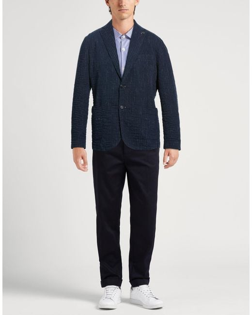 Bob Blue Blazer Cotton, Polyester, Viscose, Linen, Elastane for men