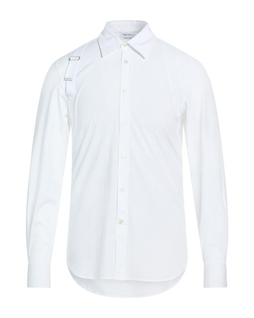 McQueen White Shirt Cotton, Elastane for men