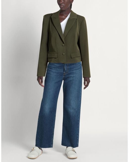 Exte Green Military Blazer Polyester, Viscose, Elastic Fibres