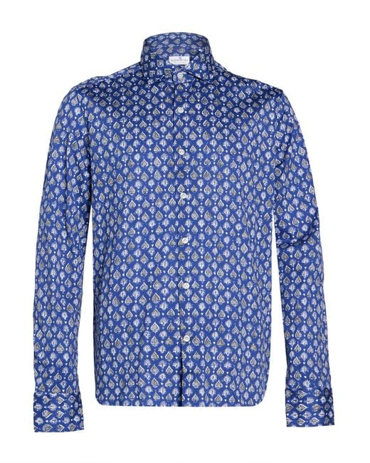 Sonrisa Blue Bright Shirt Cotton for men