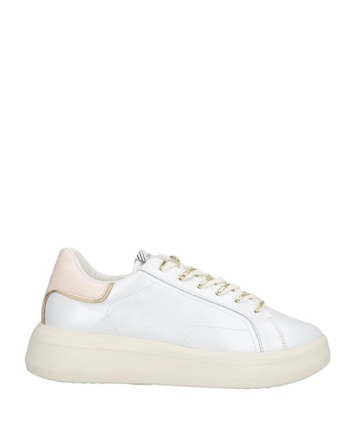 Crime London White Sneakers Leather, Textile Fibers