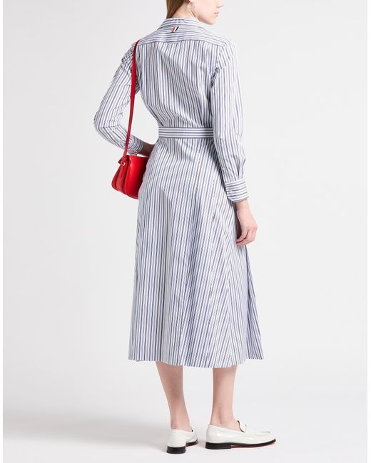 Thom Browne Blue Midi Dress Cotton