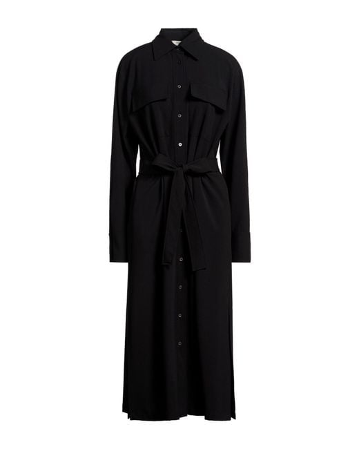 NINA 14.7 Black Midi Dress Polyester, Viscose, Elastane