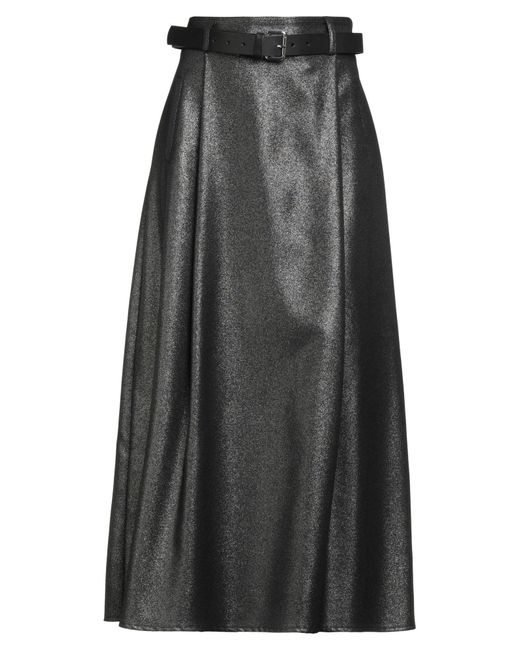 B.yu Gray Midi Skirt Polyester