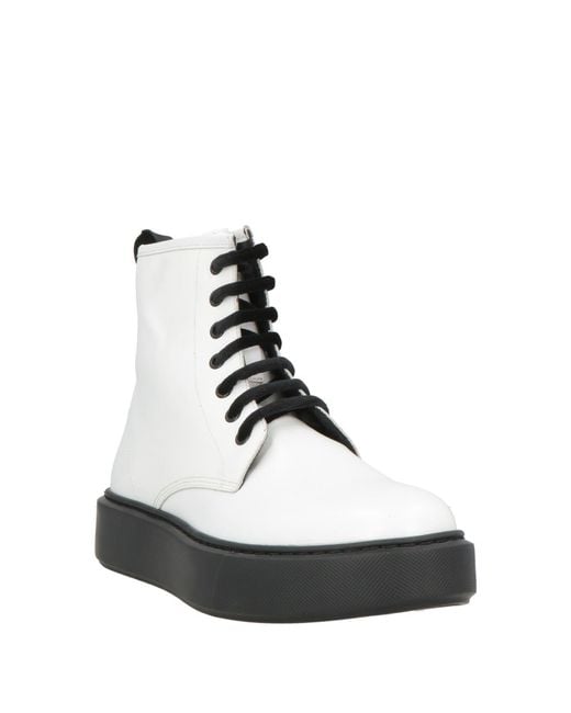 Frau White Ankle Boots Leather