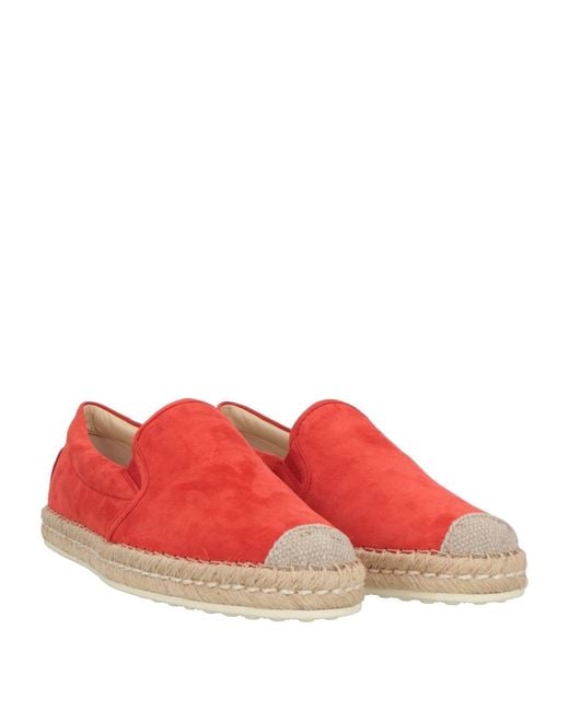 Tod's Red Espadrilles Leather