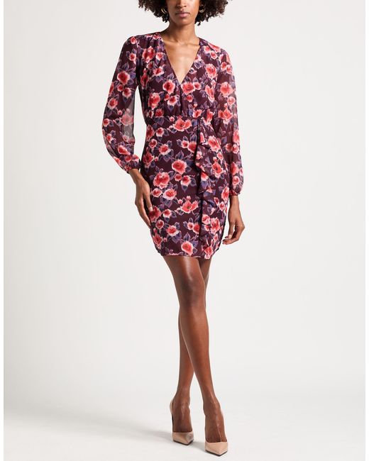 ALESSIA SANTI Red Plum Mini Dress Polyester