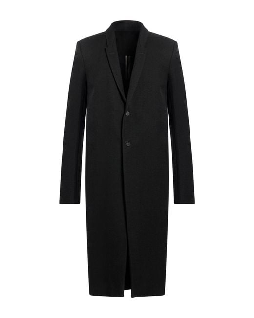 Rick Owens Black Coat Wool for men