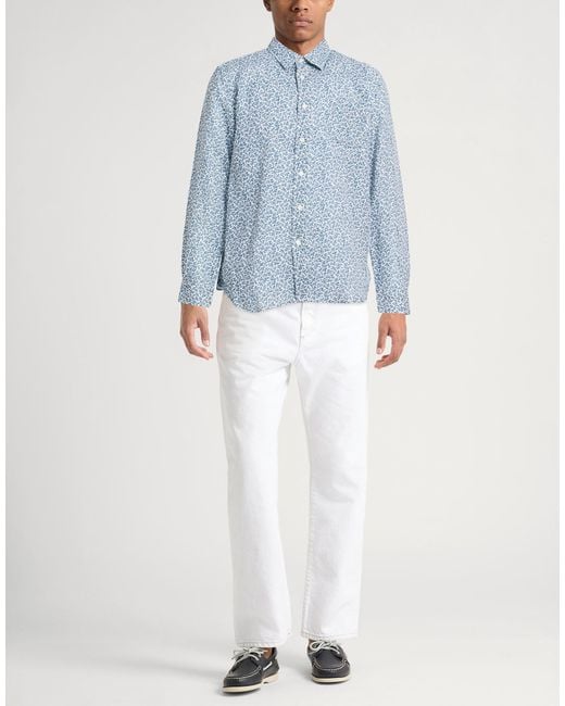 120% Lino Blue Shirt Linen for men