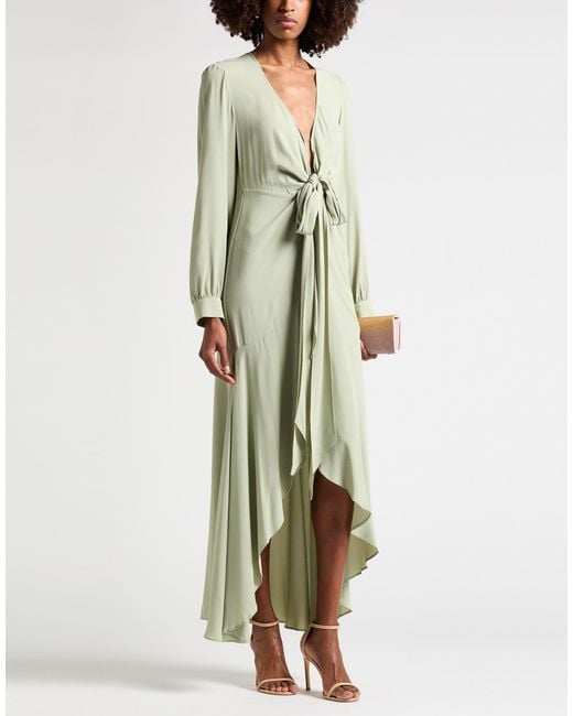 Semicouture Green Maxi Dress Acetate, Silk