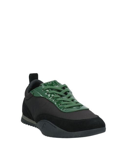Ferragamo Green Sneakers Calfskin, Textile Fibers for men