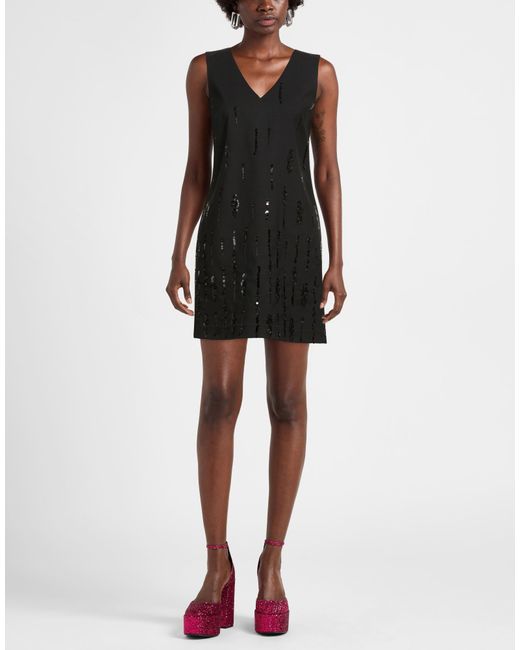 iBlues Black Mini Dress Polyester, Viscose, Elastane