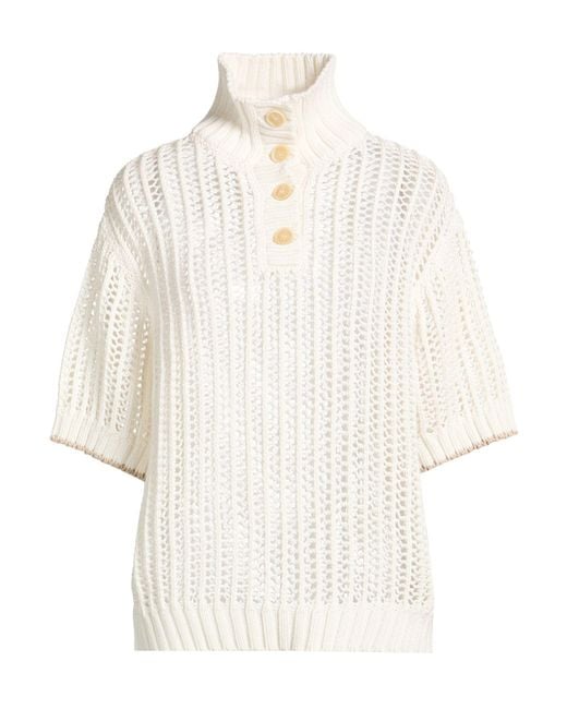 Brunello Cucinelli White Turtleneck Cotton
