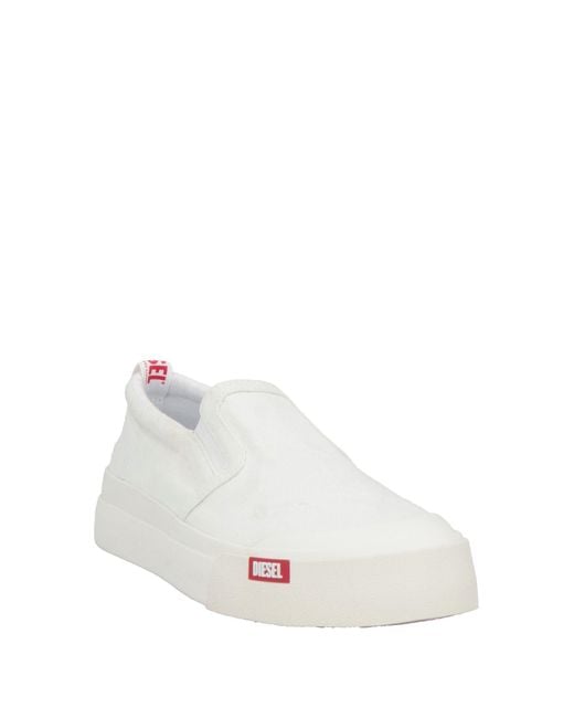DIESEL White Sneakers Cotton, Elastane for men