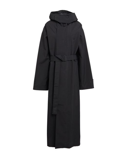 Y-3 Black Overcoat & Trench Coat Recycled Polyamide, Polyethylene