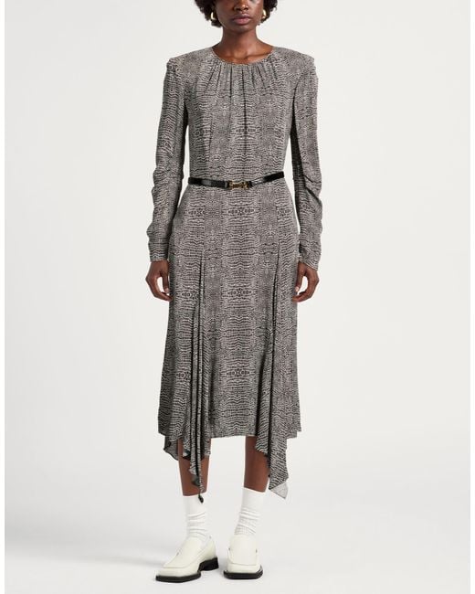 Elisabetta Franchi Gray Midi Dress Viscose