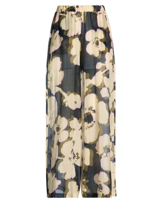 Roberto Collina Metallic Pants Cotton, Silk