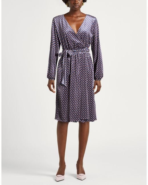 iBlues Purple Midi Dress Polyester, Elastane