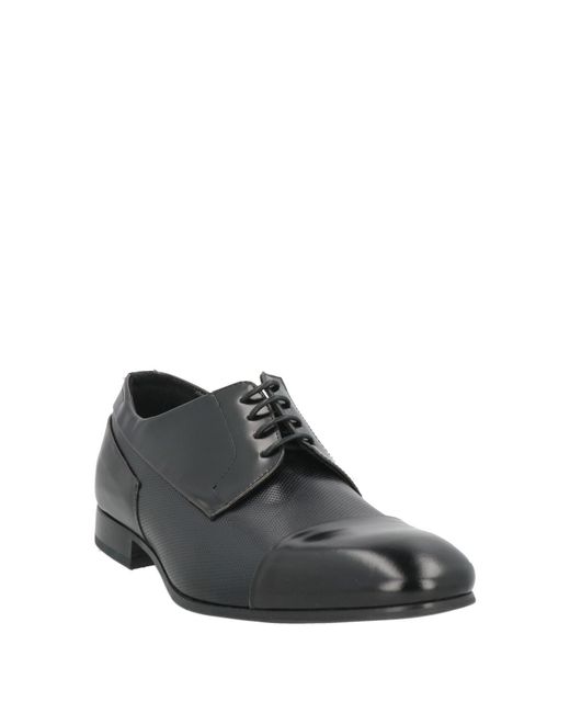 Giovanni Conti Gray Lace-Up Shoes Calfskin for men