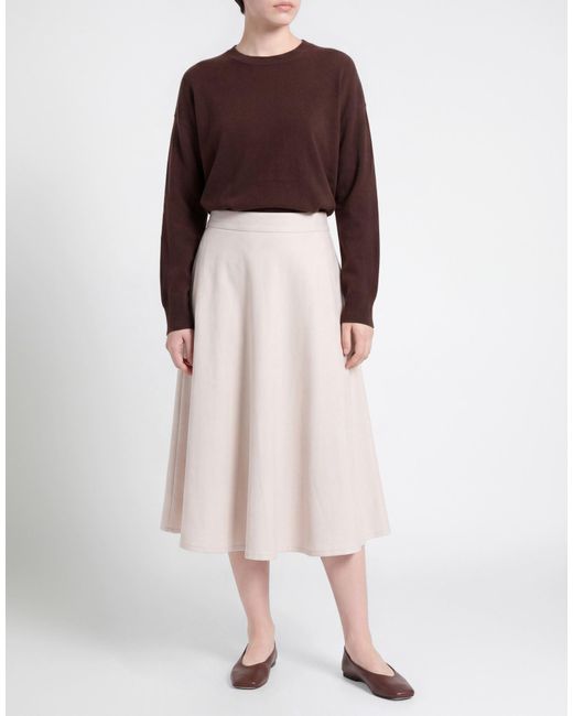 Amina Rubinacci Natural Midi Skirt Wool, Polyamide, Elastane