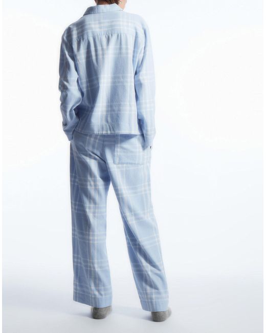COS Blue Kariertes Pyjamaset Aus Flanell