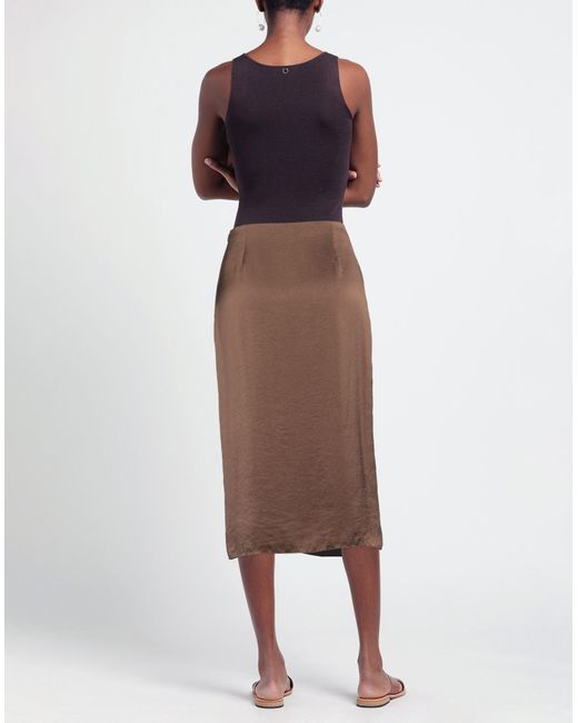 Theory Brown Midi Skirt