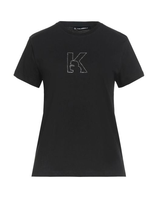 Karl Lagerfeld Black T-Shirt Cotton