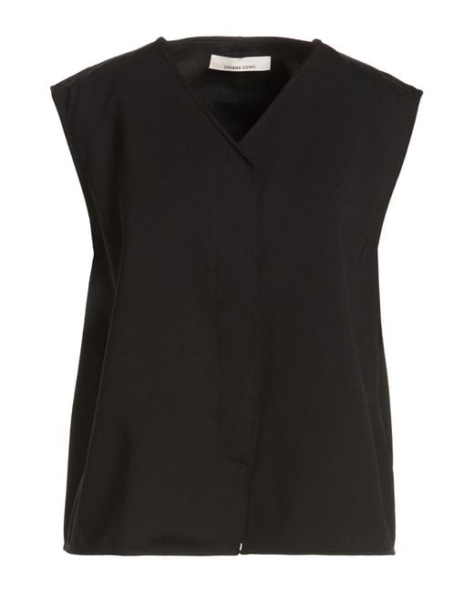 Liviana Conti Black Vest Viscose, Polyamide, Elastane, Polyester