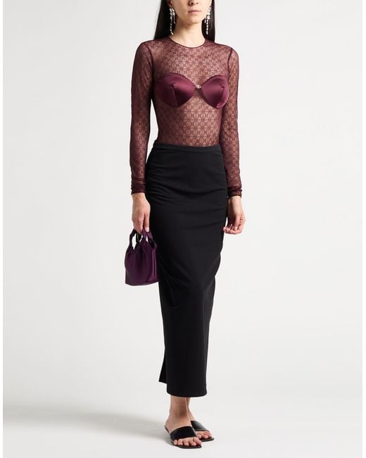 Elisabetta Franchi Purple Plum Bodysuit Polyamide, Elastane
