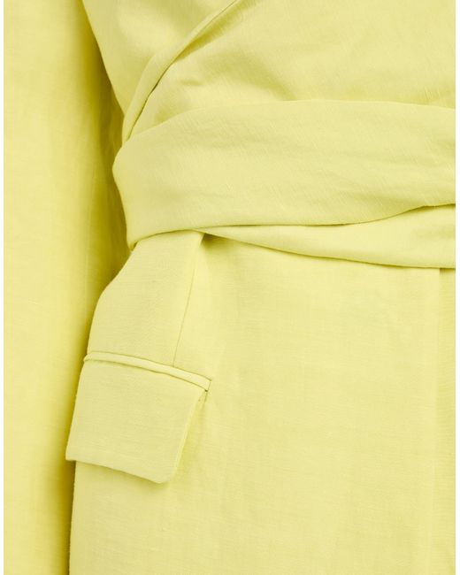 MSGM Yellow Blazer Linen, Viscose
