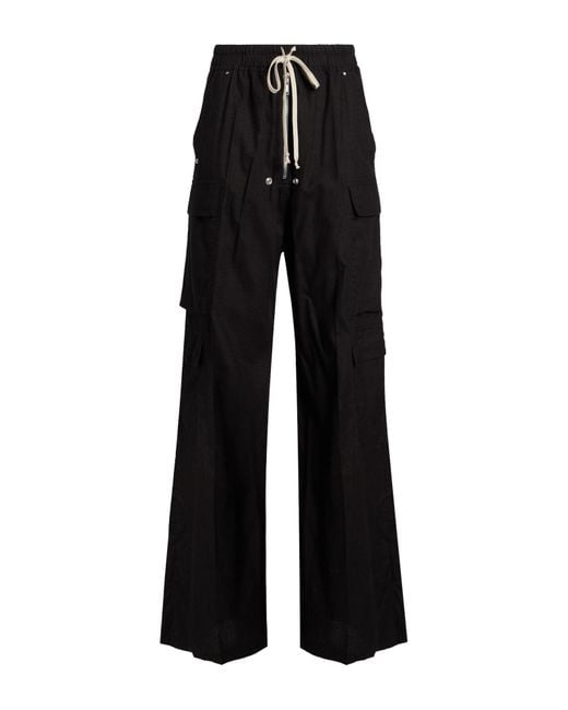 Rick Owens Black Pants Cotton, Wool for men