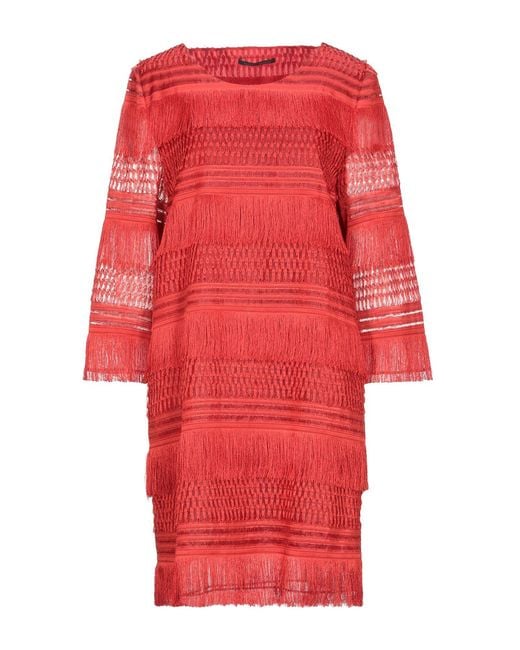 Alberta Ferretti Red Mini Dress Acetate, Cupro