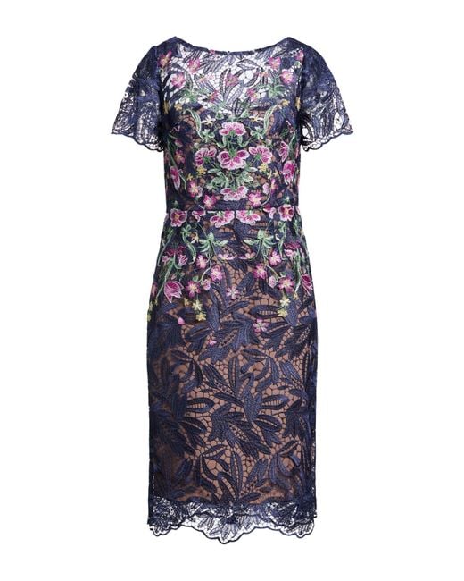 Marchesa Blue Midi Dress