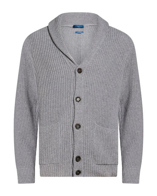Daniele Fiesoli Gray Cardigan Merino Wool, Polyamide for men