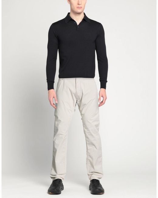 Hand Picked White Light Pants Cotton, Elastane for men