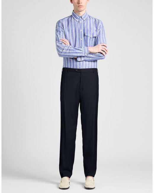 Corneliani Blue Pants Virgin Wool for men