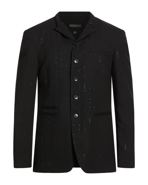 John Varvatos Black Blazer Viscose, Wool, Polyamide, Polyester for men