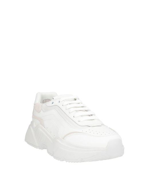 Dolce & Gabbana White Sneakers Leather, Textile Fibers for men