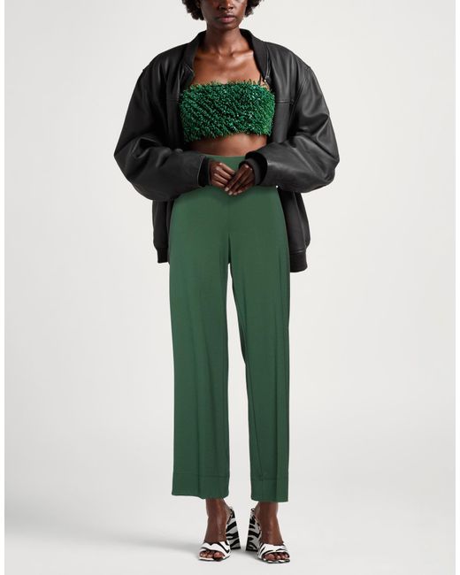 Gai Mattiolo Green Pants Polyester, Elastane