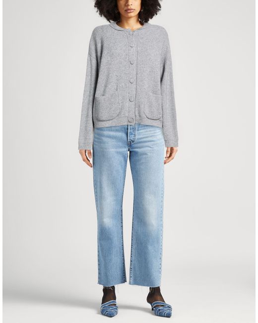 ViCOLO Gray Cardigan Viscose, Polyamide, Wool, Cashmere