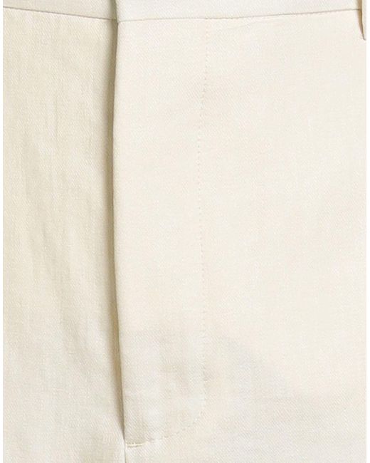 Brian Dales White Pants Linen, Polyamide for men