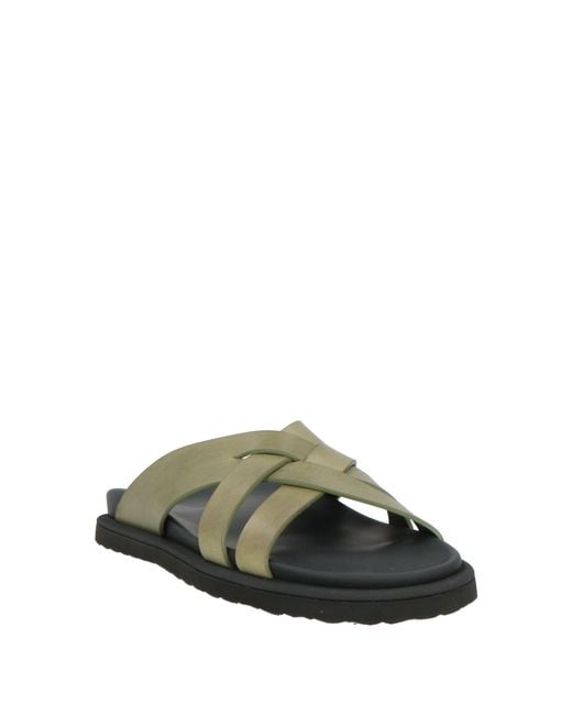 Officine Creative Green Military Sandals Leather for men