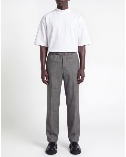 Versace Gray Pants Virgin Wool for men