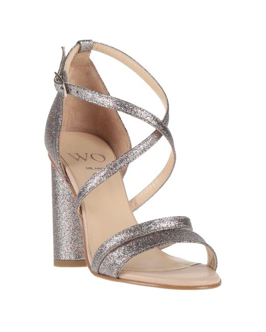 Wo Milano Metallic Sandals Leather
