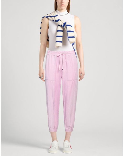 Dondup Pink Drawstring Lyocell-Linen Pants