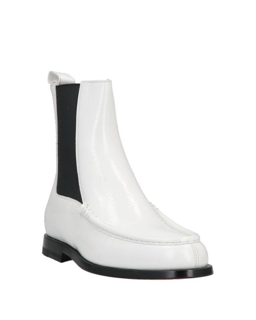 Santoni White Ankle Boots