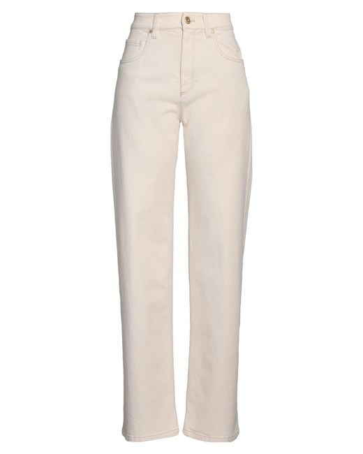 Brunello Cucinelli White Ivory Jeans Cotton, Elastane, Leather, Ecobrass