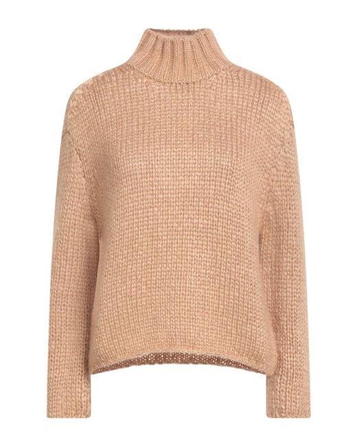 Forte_forte Natural Camel Turtleneck Silk, Mohair Wool, Cashmere