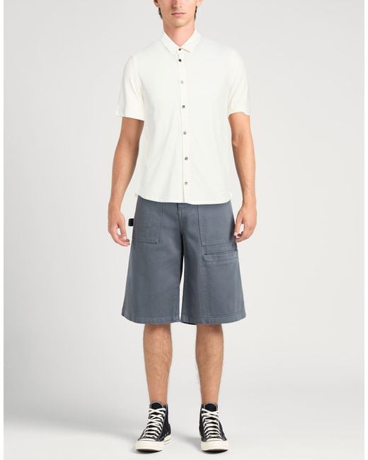 Alpha Studio White Ivory Shirt Cotton, Elastane for men