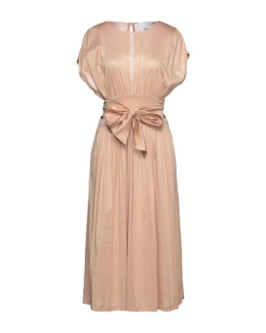 Erika Cavallini Semi Couture Cotton Midi Dress in Sand (Natural) | Lyst